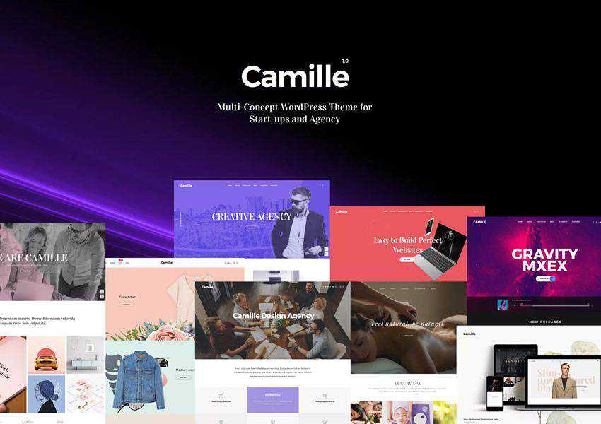 Camille Multi-Concept wordpress perusahaan bisnis tema