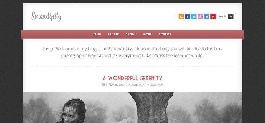 Serendipity 免費響應式單欄博客模板 html5