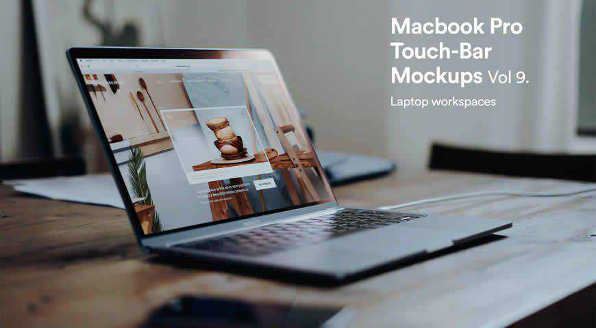 Macbook Pro PhotoshopPSDモックアップテンプレート