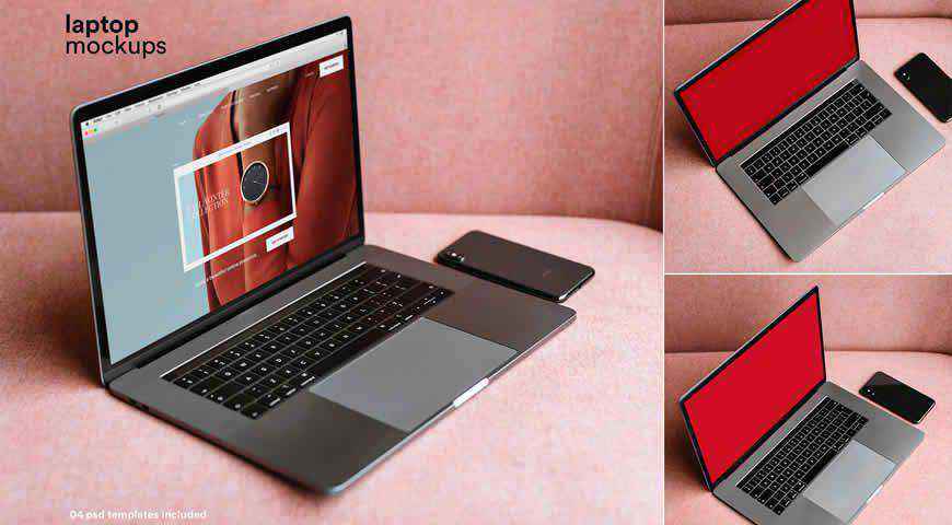 แม่แบบ PSD Mockup ของ MacBook Photoshop