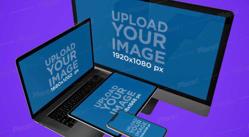 Berbagai Perangkat Apple Photoshop PSD Template Mockup