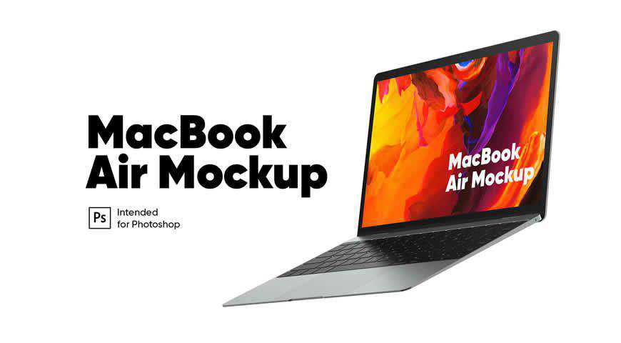 แม่แบบ PSD Mockup ของ MacBook Air Photoshop