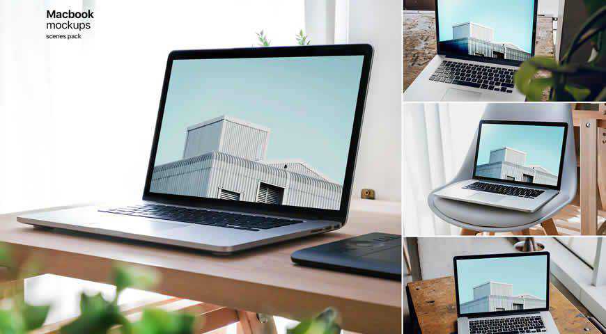 MacBook Photoshop PSD 样机模板