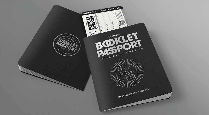 Modèle de maquette PSD Photoshop pour livret de passeport