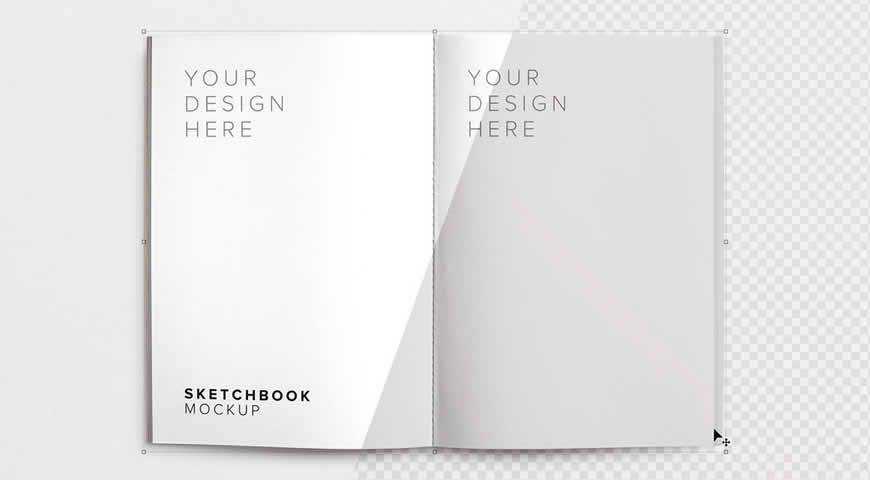 Sketchbook Photoshop PSD Mockup Şablonu