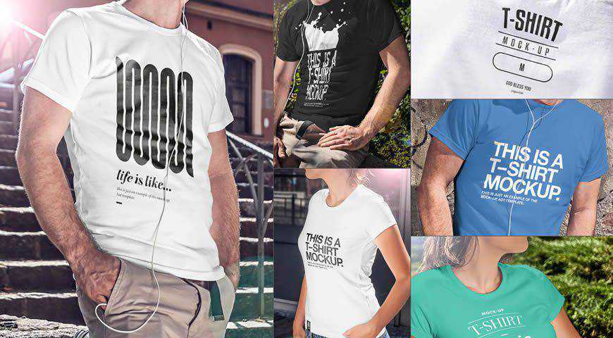 Modello di mockup PSD di Photoshop per t-shirt