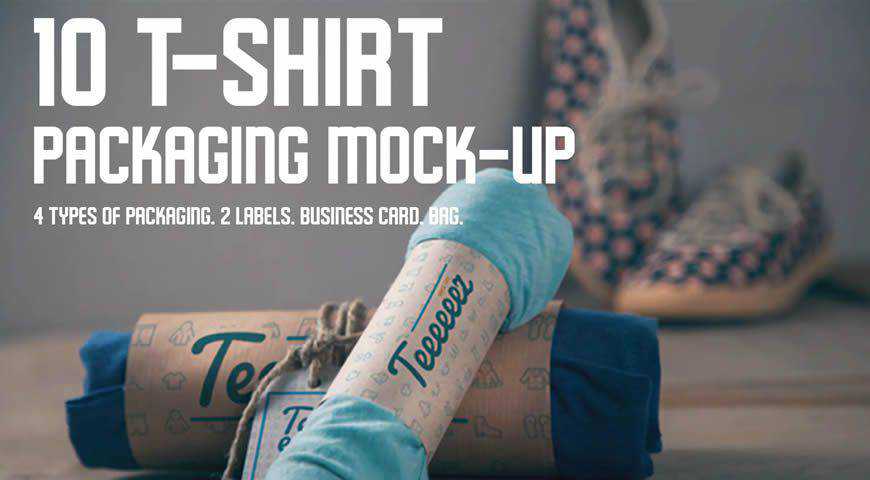 Template Mockup Photoshop PSD Kemasan T-Shirt