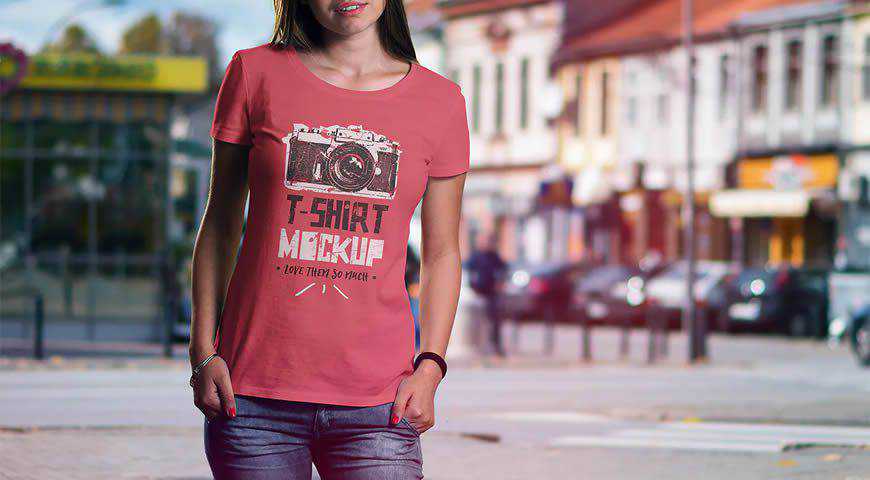 Modello di mockup PSD di Photoshop per t-shirt