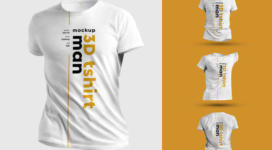 3D T-Shirt Photoshop PSD Szablon makiety