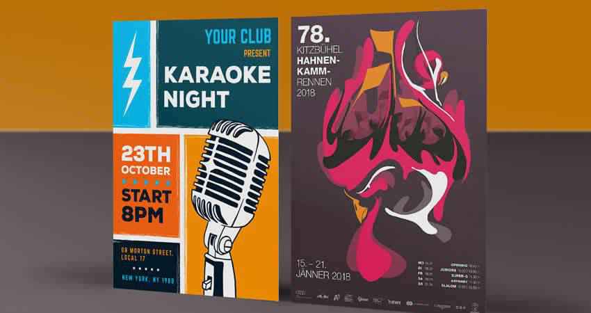 Karaoke-Nacht-Flyer-Vorlage Mockup-Vorlage Photoshop PSD