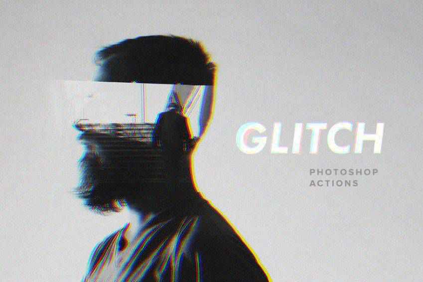 Futurystyczne akcje Photoshopa Glitch