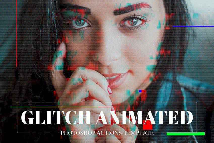 Glitch animowana akcja Photoshopa