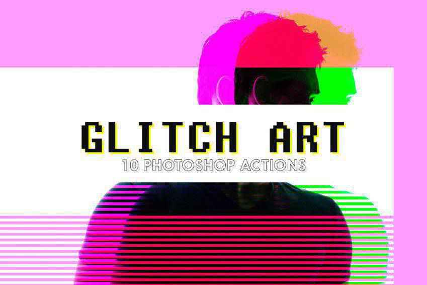 Glitch Art Photoshop Akcje