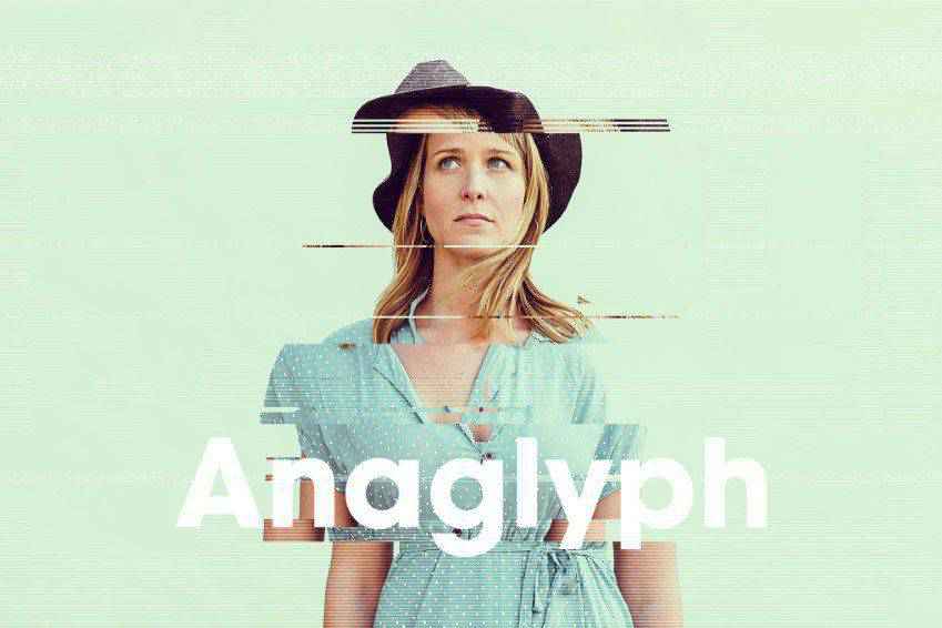 Anaglyph Glitch Photo FX para Photoshop