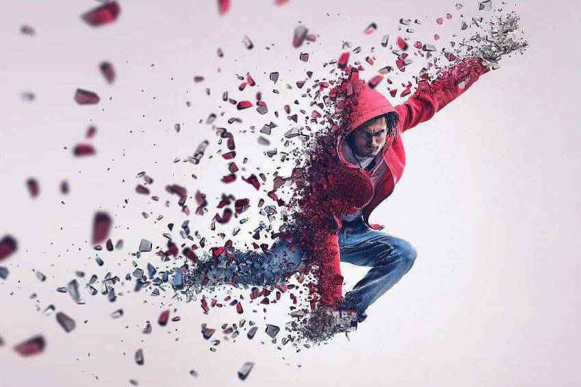 Action Photoshop de dispersion 3D