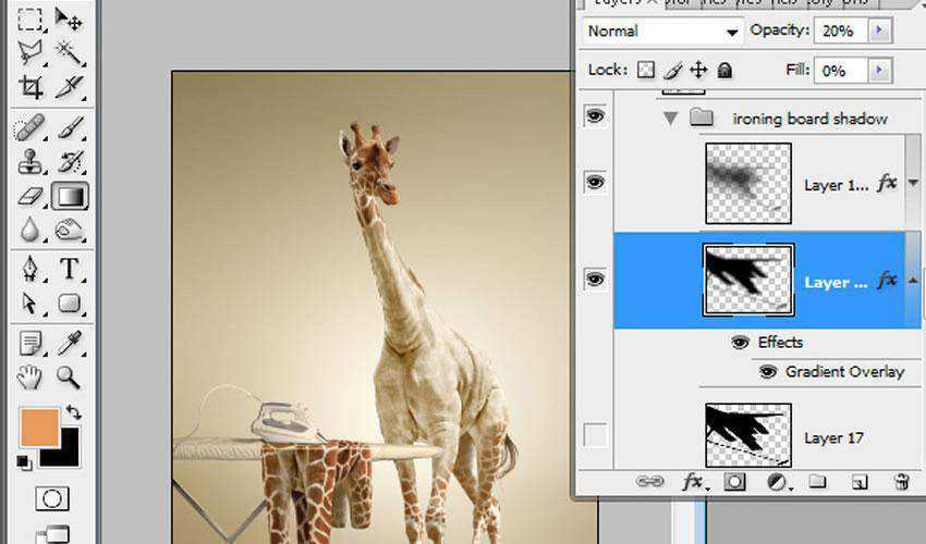 Ausziehen einer Giraffe in Photoshop-Tutorial