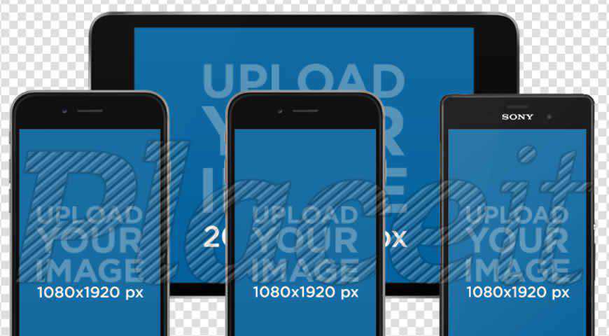 เทมเพลต PSD Mockup สำหรับ iPad iPhone Plus โทรศัพท์ Android