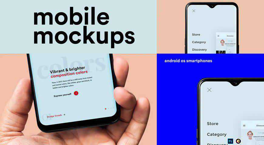 Mobile Photoshop PSD-Mockup-Vorlage