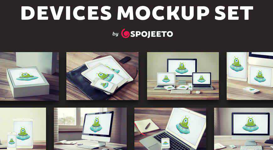 เทมเพลต Photoshop PSD Mockup อุปกรณ์เหมือนจริง