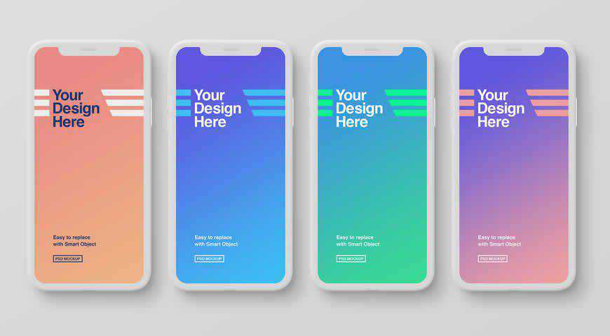 Template Mockup Photoshop PSD Smartphone Putih