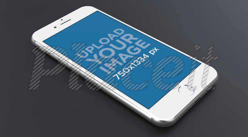 เทมเพลต PSD Mockup สำหรับ iPhone สีเงิน