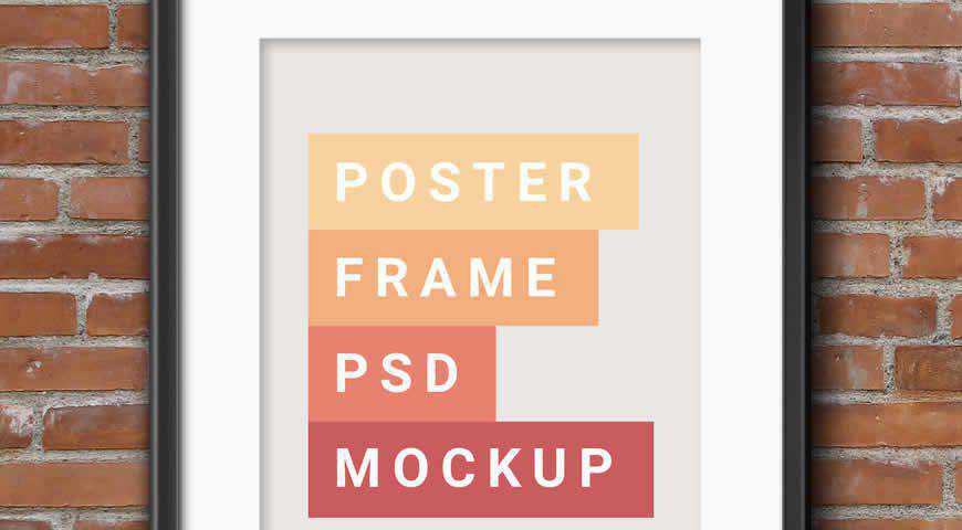 Cornice per poster appesa Modello di mockup PSD di Photoshop