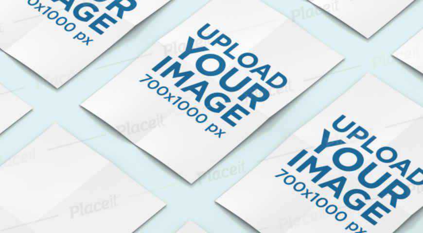 สามพับโปสเตอร์ในแถว Photoshop PSD Mockup Template