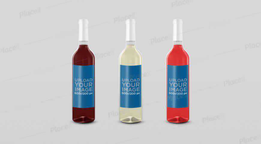 Plantilla de maqueta PSD de Photoshop de botellas de vino