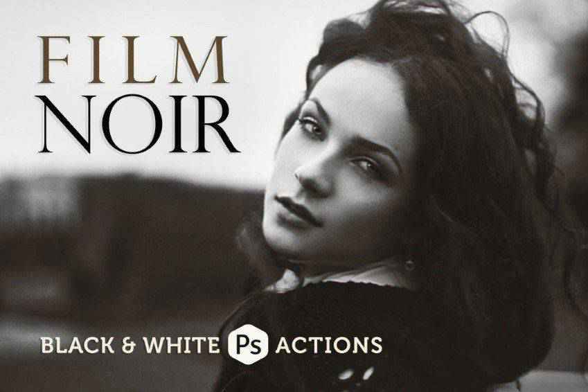 Ações de Photoshop em P&B de Filme Noir