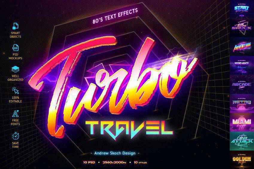 80s Retro Text Effects المجلد 2