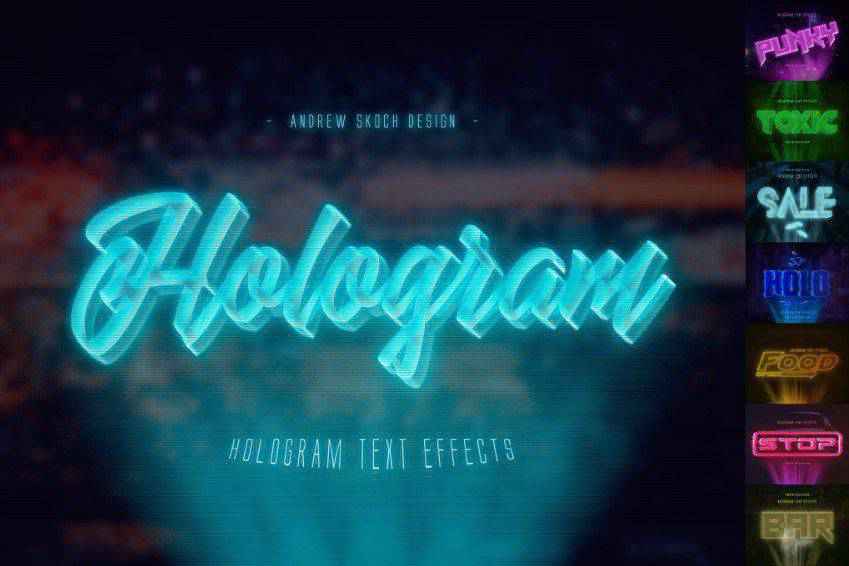 Effets de texte hologramme Photoshop