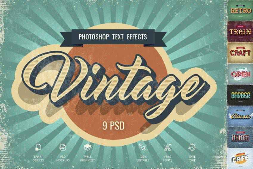 Effetti di testo vintage di Photoshop