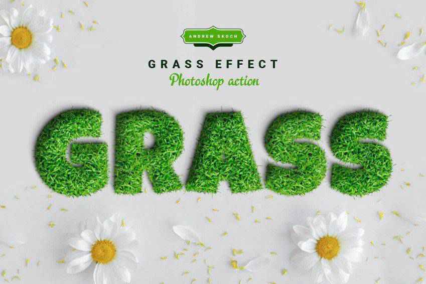 Gras-Text-Effekt-Photoshop-Aktion