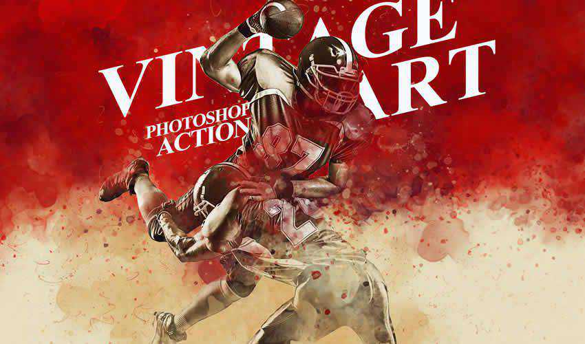 art action vintage antico adobe photoshop ps pack set