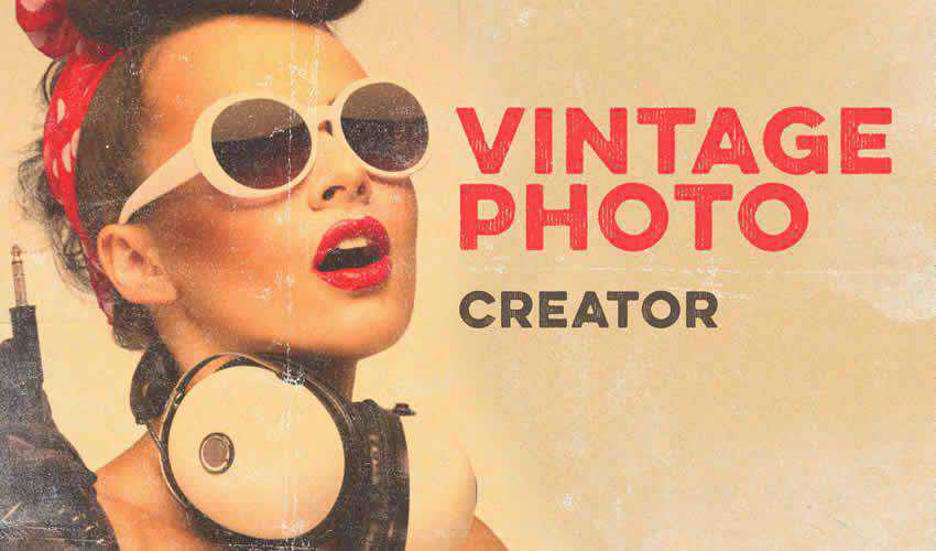 Photo Creator vintage antiguo adobe photoshop paquete conjunto