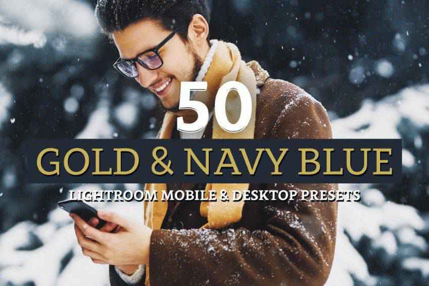 المسبقة Gold Navy Lightroom