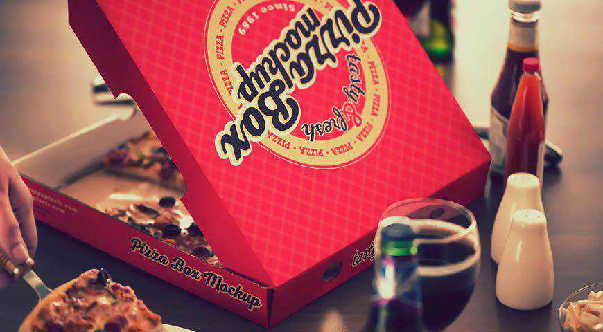 Pizza Paketleme Photoshop PSD Mockup Şablonu