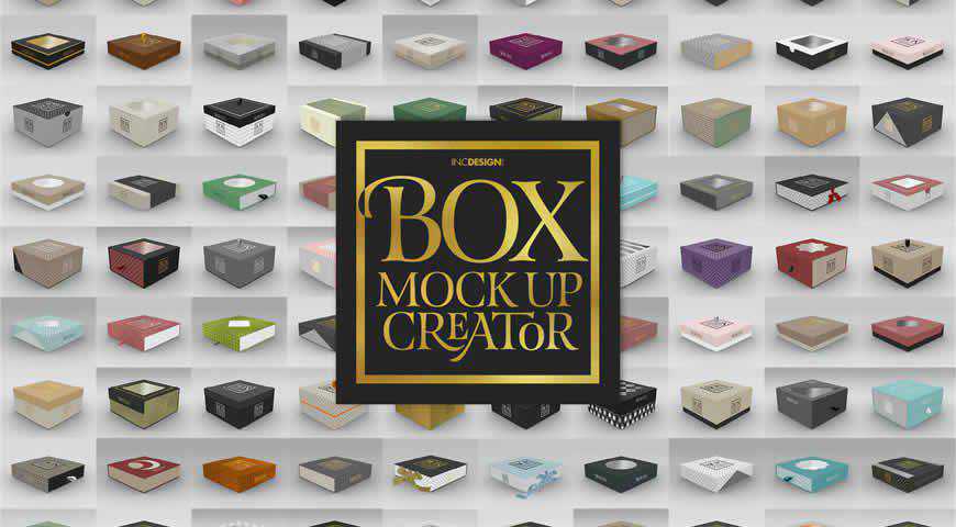 Box Creator Square Box Edition Photoshop PSD 모형 템플릿