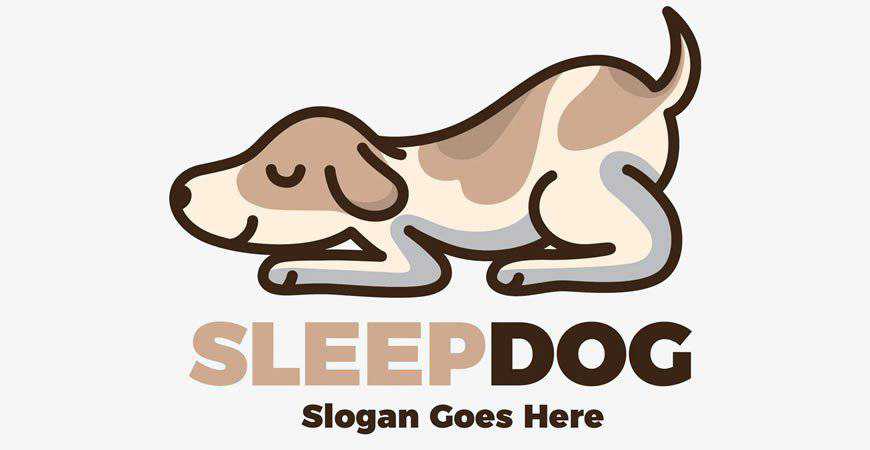 Sleep Dog Logo Template hewan peliharaan