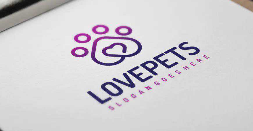 Love Pets Logo Template hewan