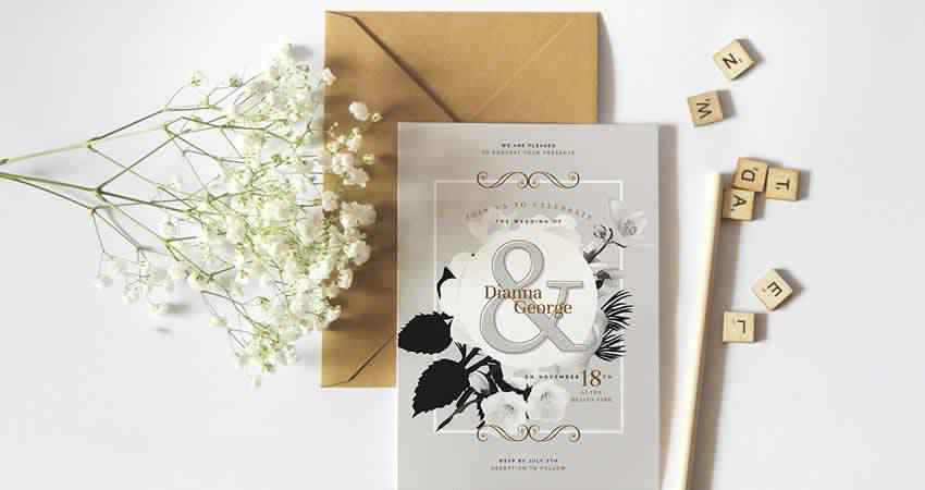 Templat RSVP Undangan Pernikahan Photoshop PSD