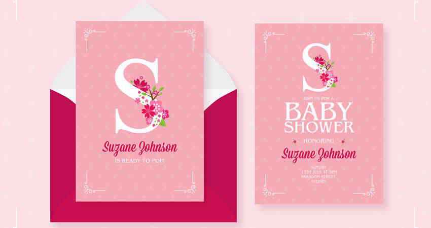 Templat Undangan Baby Shower AI EPS