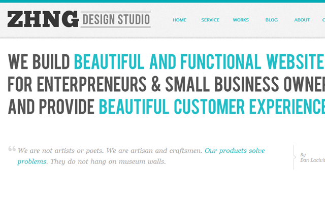 zng design studio sito web portfolio bigtext