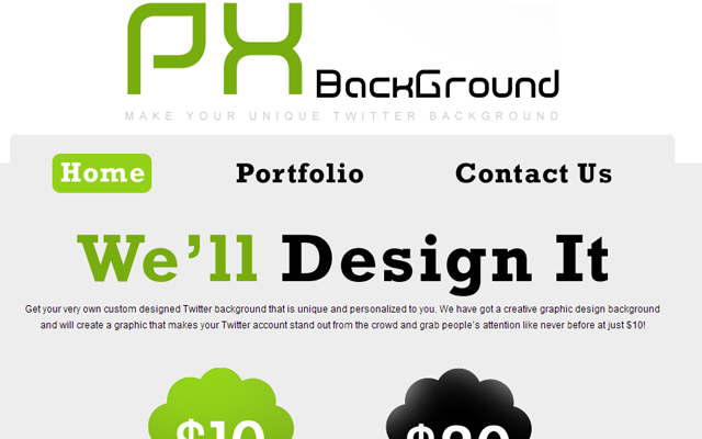 px pixel design sfondo studio layout del sito web