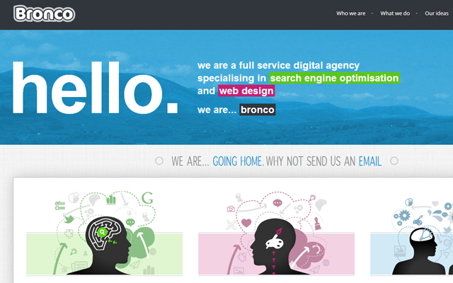 layout di web design bronco regno unito