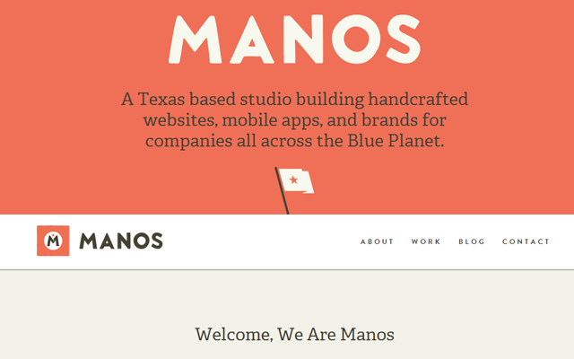 Buntes Design der Website der Agentur Manos