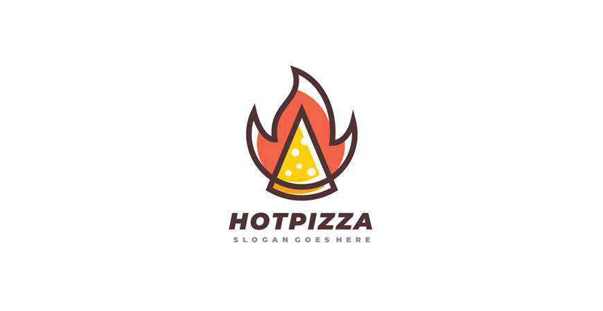 Sıcak Pizza Logo Şablonları Restoran yemek yemek