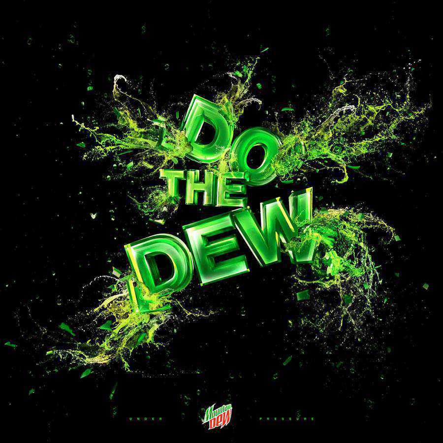 Mountain Dew ilham verici tipografi basılı reklamları