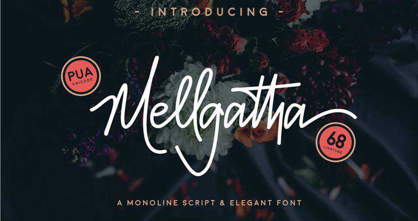 Font Skrip Mellgatha Monoline Gratis