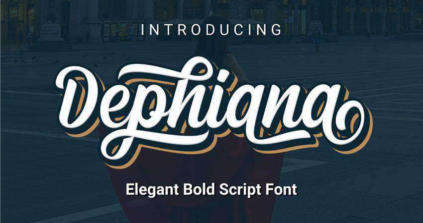 Font Skrip Dephiana Bold Gratis